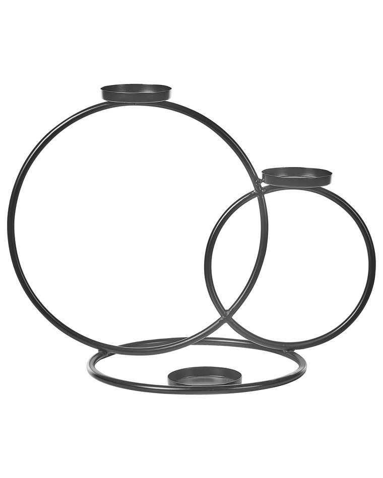 Metal Candle Holder 33 cm Black CAKUNG Beliani.pt