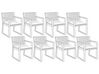 Lot de 8 coussins pour chaise blancs 46 x 46 cm SASSARI_897901