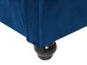 Cama de casal em veludo azul marinho 180 x 200 cm AVALLON_729144
