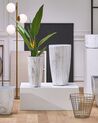 Vaso para plantas com efeito de mármore branca 23 x 23 x 42 cm LIMENARI_772814