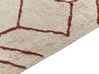 Teppich Baumwolle beige 200 x 200 cm geometrisches Muster Kurzflor AKOREN_839841