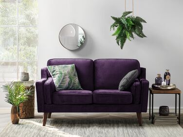 2 Seater Velvet Sofa Purple LOKKA