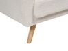 Ensemble canapés et fauteuil en tissu bouclé blanc 6 places avec pouf FLORLI_906105