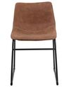 Conjunto de 2 sillas de comedor de poliéster marrón dorado/negro BATAVIA_725022