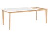 Mesa de jantar extensível 140/180 x 90 cm em branco e madeira clara SOLA_808716