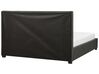 Fabric EU King Size Bed with Storage Dark Grey LA ROCHELLE_904621