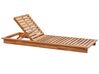 Tumbona reclinable de madera con cojín blanco crema GRANARI_863054