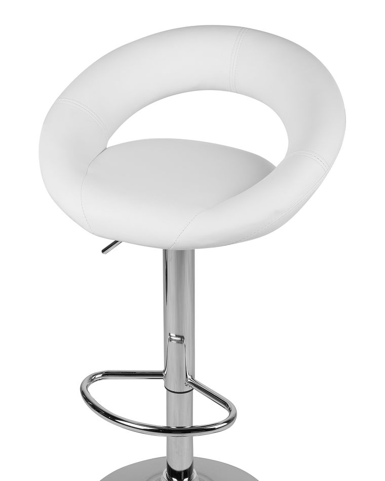 Set of 2 Faux Leather Swivel Bar Stools White PEORIA Beliani.co.uk