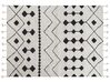 Teppich Baumwolle weiss / schwarz 160 x 230 cm geometrisches Muster Kurzflor KHEMISSET_830853