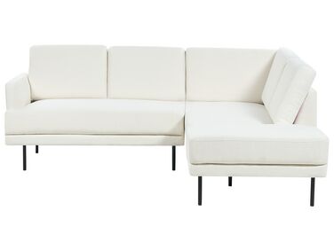 Canapé d'angle 4 places côté gauche en tissu blanc BREDA