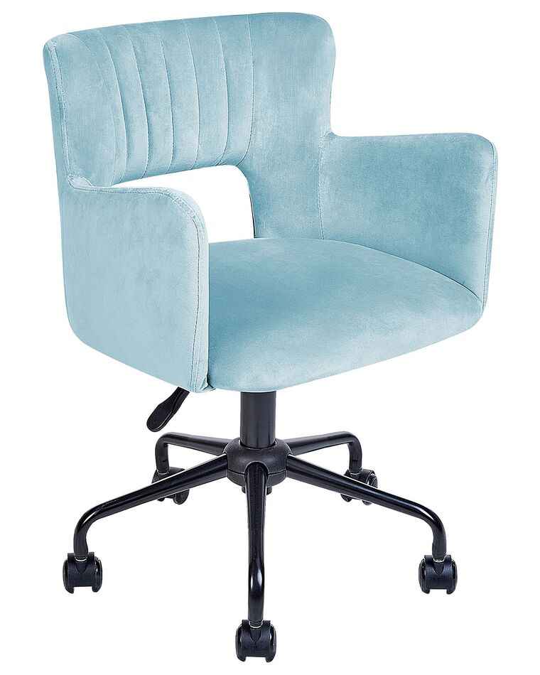 Cadeira de escritório em veludo azul claro SANILAC_855198