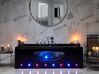 Bañera de hidromasaje LED de acrílico negro 180 x 80 cm HAWES_807876