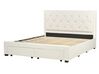 Łóżko z szufladami welurowe 180 x 200 cm kremowe LIEVIN_902443