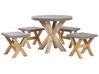 Havemøbelsæt 1 bord 4 taburetter ⌀ 90 cm Grå/Lyst Træ OLBIA_806414