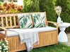 Set of 2 Outdoor Cushions Leaf Pattern 45 x 45 cm Green and White CALDERINA_905289