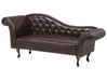 Left Hand Faux Leather Chaise Lounge Brown LATTES_681409