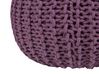 Cotton Knitted Pouffe 50 x 35 cm Purple CONRAD _813974