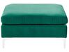 6 Seater U-Shaped Modular Velvet Sofa with Ottoman Green EVJA_789527