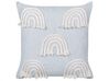 Set of 2 Cotton Cushions Embroidered Rainbows 45 x 45 cm Light Blue LEEA _893299
