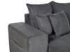 Canapé-lit d'angle à droite avec rangement en velours côtelé gris foncé LUSPA_898728