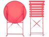 Salon de jardin bistrot table et 2 chaises en acier rouge FIORI_797466