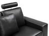 Right Hand Corner Leather Sofa LED Black STOCKHOLM _756060