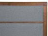 Lit double en bois marron et gris 160 x 200 cm POISSY_739356