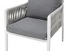 Lounge Set Aluminium weiss 4-Sitzer Auflagen grau LATINA_702668