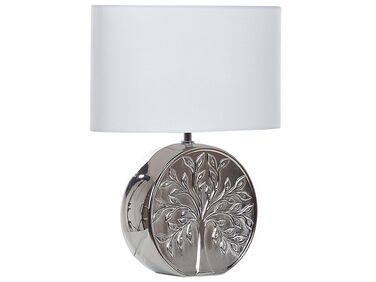 Lampada da tavolo ceramica argento e bianco 48 cm KHERLEN