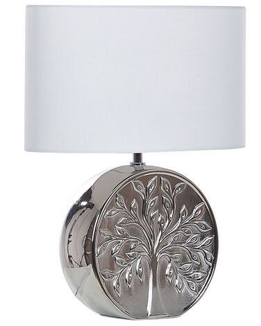 Lámpara de mesa de cerámica plateado/blanco 48 cm KHERLEN