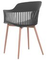 Conjunto de 2 sillas de comedor negro/madera clara BERECA_783806