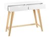 Konzolový stolek se 2 zásuvkami bílý/světlé dřevo SULLY_848832