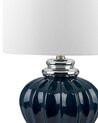 Lámpara de mesa de cerámica azul oscuro/blanco crema 45 cm NERIS_848380