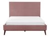 Łóżko welurowe 140 x 200 cm różowe BAYONNE_901270