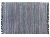Tappeto grigio rettangolare in cotone fatto a mano - 140x200cm - BESNI_805862
