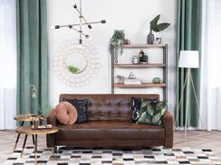 3-istuttava ruskea keinonahkaverhoiltu vuodesohva ABERDEEN 3-istuttava ruskea keinonahkaverhoiltu vuodesohva ABERDEEN