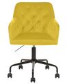Krzesło biurowe regulowane welurowe żółte ANTARES_867689