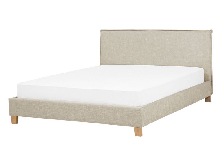 Fabric EU Double Size Bed Beige SENNEZ_714015