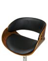 Chaise de bar en bois foncé et cuir PU noir BAKU_732741