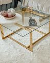 Glass Top Coffee Table Gold CRYSTAL_871878