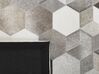 Kožený koberec 140 x 200 cm sivá/krémová biela SASON_764764