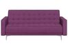 3 Seater Fabric Sofa Bed Purple ABERDEEN_736808
