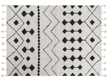 Bavlnený koberec 160 x 230 cm biela/čierna KHEMISSET