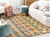 Teppich Wolle mehrfarbig 200 x 200 cm geometrisches Muster Kurzflor KESKIN_836630