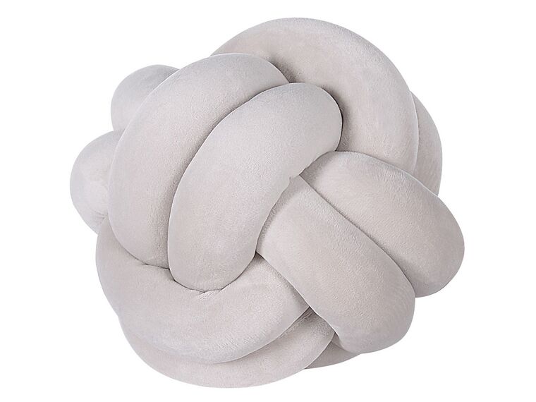 Velvet Knot Cushion 20 x 20 cm Light Grey MALNI_790129