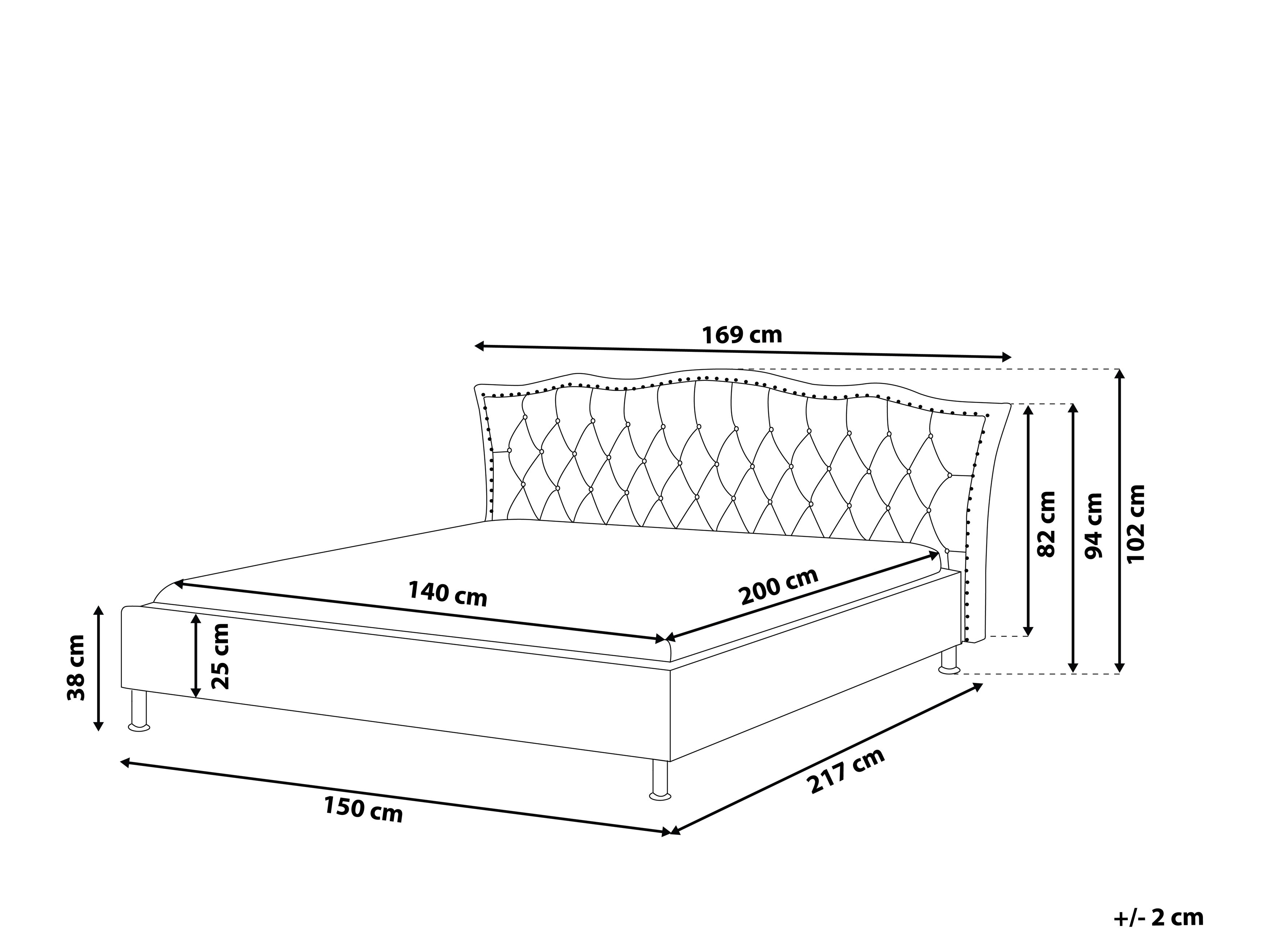 Faux Leather EU Double Size Bed Black METZ Beliani.co.uk