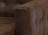 Conjunto de sofás reclináveis com 5 lugares em pele sintética castanha ABERDEEN_717567