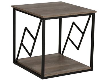 Side Table Dark Wood and Black FORRES