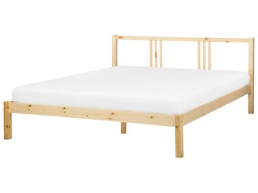 Łóżko drewniane 160 x 200 cm jasne VANNES