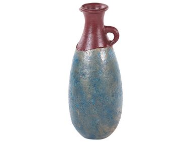 Terakotová dekorativní váza 50 cm modrá/hnědá VELIA